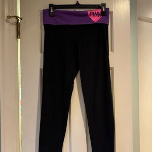 Victoria’s Secret PINK Leggings with Purple Waistband, Size S